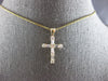 0.60CT DIAMOND 14KT YELLOW GOLD 3D ROUND & BAGUETTE CROSS FLOATING PENDANT #27885