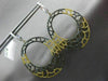 ESTATE EXTRA LARGE 3.68CT WHITE YELLOW & BLACK DIAMOND 18KT YELLOW GOLD EARRINGS