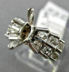 WIDE .84CT DIAMOND 14K WHITE GOLD 2 ROW MARQUISE SEMI MOUNT ENGAGEMENT RING 1540