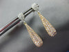 1.29CT WHITE & PINK DIAMOND 18KT WHITE & ROSE GOLD 3D TEAR DROP HANGING EARRINGS