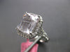 LARGE 5.14CT DIAMOND & AAA KUNZITE 18KT WHITE GOLD EMERALD CUT ENGAGEMENT RING