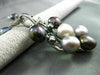ANTIQUE LARGE .12CT DIAMOND & AAA PEARL 14K BLACK GOLD ETOILE 3D FLORAL NECKLACE