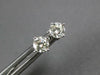 ESTATE .79CT DIAMOND 18KT WHITE GOLD 3D CLASSIC ROUND FOUR PRONG STUD EARRINGS