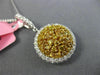 ESTATE LARGE 1.27CT WHITE & FANCY YELLOW DIAMOND 18K 2 TONE GOLD CLUSTER PENDANT