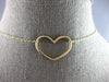 ESTATE .35CT DIAMOND 14KT YELLOW GOLD 3D CLASSIC OPEN HEART LOVE NECKLACE