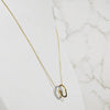 .31CT DIAMOND 18KT 2 TONE GOLD 3D CLASSIC DOUBLE OPEN OVAL LOVE KNOT PENDANT