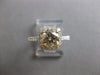 WIDE 1.77CT WHITE & FANCY YELLOW DIAMOND 18K 2 TONE GOLD 3D HALO ENGAGEMENT RING