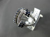 ESTATE LARGE 2.30CT DIAMOND & AAA SAPPHIRE 14KT WHITE GOLD 3D PAVE FUN RING