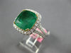 LARGE 6.54CT DIAMOND & AAA EMERALD 18KT 2 TONE GOLD CLASSIC HALO ENGAGEMENT RING