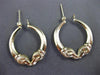 ESTATE 14K YELLOW GOLD 3D CLASSIC MILGRAIN ROMANTIC KISSING HOOP EARRINGS #24352