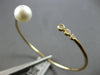 .09CT DIAMOND & AAA SOUTH SEA PEARL 14KT YELLOW GOLD 3D FLEXIBLE BANGLE BRACELET