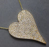 LARGE 2.50CT DIAMOND 14KT YELLOW GOLD 3D PAVE CLASSIC HEART SHAPE LOVE NECKLACE