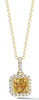.78CT DIAMOND & AAA YELLOW SAPPHIRE 14KT YELLOW GOLD PRINCESS FLOATING PENDANT