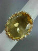 ESTATE EXTRA LARGE 21.10CT DIAMOND & AAA CITRINE 14KT YELLOW GOLD HALO FUN RING