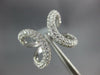 ESTATE LARGE 1.50CT DIAMOND 18K WHITE GOLD PAVE DOUBLE HORSE SHOE LUCKY FUN RING