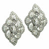 ESTATE LARGE 2.24CT ROUND & MARQUISE DIAMOND 18KT WHITE GOLD 3D FLOWER EARRINGS