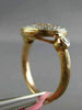 ESTATE WIDE .52CT WHITE & PINK DIAMOND 18KT WHITE & ROSE GOLD 3D ROUND LOVE RING