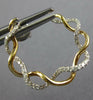 .36CT DIAMOND 18KT 2 TONE GOLD 3D INIFINITY ROPE SIDEWAYS HOOP HANGING EARRINGS