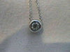 ANTIQUE ROUND DIAMOND SOLITAIRE 14KT WHITE GOLD PENDANT + CHAIN