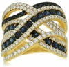 ESTATE LARGE 3.1CT DIAMOND & AAA SAPPHIRE 14KT YELLOW GOLD CLASSIC COCKTAIL RING
