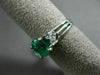 ESTATE 1.63CT DIAMOND & AAA EMERALD 18K WHITE GOLD 3D HEART HALO ENGAGEMENT RING