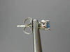 ESTATE .50CT ROUND DIAMOND & OVAL BLUE TOPAZ 14K WHITE GOLD STUD EARRINGS #25923