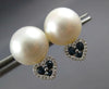 .37CT DIAMOND & AAA SAPPHIRE & AAA SOUTH SEA PEARL 14KT WHITE GOLD STUD EARRINGS