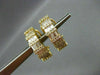 ESTATE 1.75CT DIAMOND 14KT YELLOW GOLD BAGUETTE & ROUND HANGING EARRINGS 15722