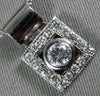 ESTATE WIDE .51CT DIAMOND 14K WHITE GOLD FILIGREE SQUARE SOLITAIRE PENDANT 18693