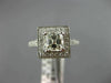 GIA 1.48CT ROUND & ASSCHER DIAMOND 14K WHITE GOLD 3D HALO SQUARE ENGAGEMENT RING