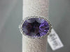 ESTATE LARGE 6.41CTW DIAMOND & AAA AMETHYST 14KT WHITE GOLD FILIGREE OVAL RING