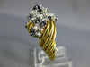 ESTATE LARGE 2.0CT DIAMOND & AAA SAPPHIRE 18KT 2 TONE GOLD 3D FLOWER FUN RING