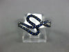 ESTATE .55CT AAA SAPPHIRE 18KT WHITE GOLD 3D WAVE CRISS CROSS FUN RING
