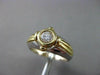 ESTATE .33CT DIAMOND 14KT TWO TONE GOLD SOLITAIRE BEZEL ENGAGEMENT RING #22426