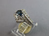 ESTATE 1.07CT DIAMOND & AAA SAPPHIRE 14KT WHITE GOLD 3D V SHAPE ENGAGEMENT RING