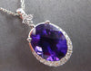 2.38CT DIAMOND & AAA AMETHYST 14KT WHITE GOLD OVAL & ROUND FUN FLOATING PENDANT