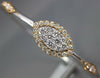 ESTATE WIDE .67CT DIAMOND 18KT WHITE & ROSE GOLD MARQUISE SHAPE BANGLE BRACELET