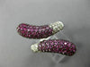 ESTATE WIDE 2.76CT DIAMOND & AAA PINK SAPPHIRE 18K WHITE & BLACK GOLD SNAKE RING