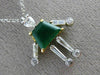 ESTATE 1.71CT DIAMOND & AAA EMERALD 14K TWO TONE GOLD 3D FLEXIBLE FEMALE PENDANT