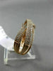ESTATE WIDE .62CT DIAMOND 14KT ROSE GOLD 3D X CRISS CROSS MULTI ROW WEDDING RING