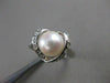 ESTATE DIAMOND 8.5MM SOUTH SEA PEARL 18K WHITE GOLD HEART COCKTAIL RING 12M 6545