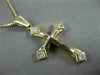ESTATE .40CT DIAMOND 14K WHITE & YELLOW GOLD 3D PRINCESS CUT CROSS PENDANT 21597