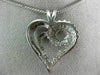 ESTATE .85CT BAGUETTE DIAMOND 14K WHITE GOLD 3D OPEN CLASSIC HEART PENDANT #9888