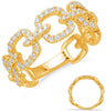 WIDE .47CT DIAMOND 14KT YELLOW GOLD 3D SQUARE LOVE KNOT 3/4TH ETERNITY FUN RING