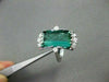 ESTATE LARGE 4.40CT DIAMOND & AAA TOURMALINE 18KT WHITE GOLD RING AMAZING #22084
