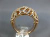ESTATE LARGE 1.51CT DIAMOND 18KT ROSE GOLD 3D FLOWER OPEN FILIGREE COCKTAIL RING