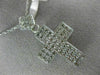 ESTATE LARGE 1.26CT ROUND DIAMOND 14K WHITE GOLD 3D CLASSIC CROSS PENDANT #19122