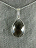 ESTATE 4.0CT AAA SMOKEY TOPAZ 14K WHITE GOLD 3D CLASSIC BEZEL PEAR SHAPE PENDANT