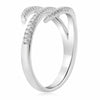 ESTATE .16CT DIAMOND 14KT WHITE GOLD 3D 3 ROW TENSION CRISS CROSS FUN LOVE RING
