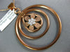 ESTATE LARGE .22CT DIAMOND 18KT ROSE GOLD 3D CIRCLE OF LIFE FLOWER FUN PENDANT